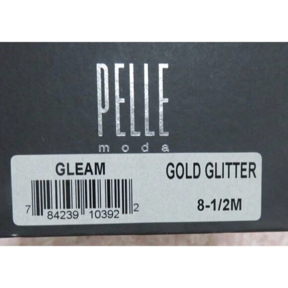 PELLE MODA Gleam Gold Glitter Slingback Pumps Heels size 8.5 Sexy Stilettos